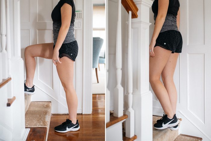 stair step up exercise at home
