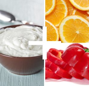 yogurt peppers oranges