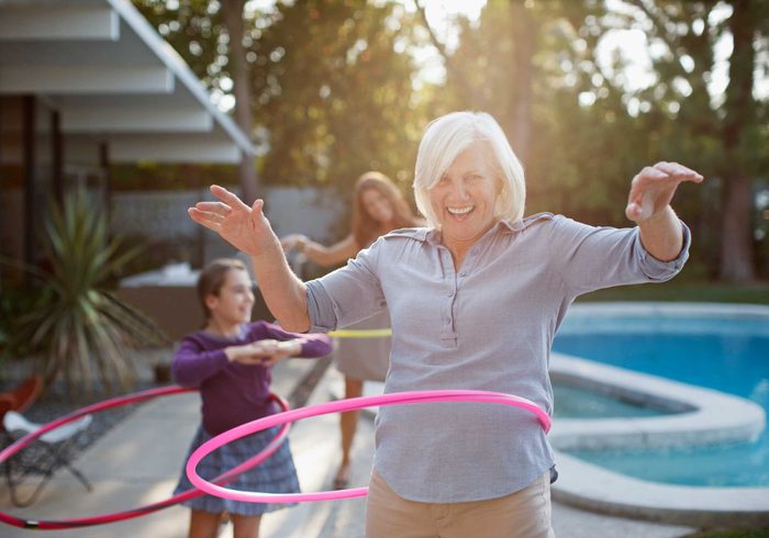 mature woman with hoop