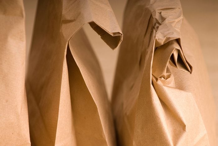 folded brown paper bags