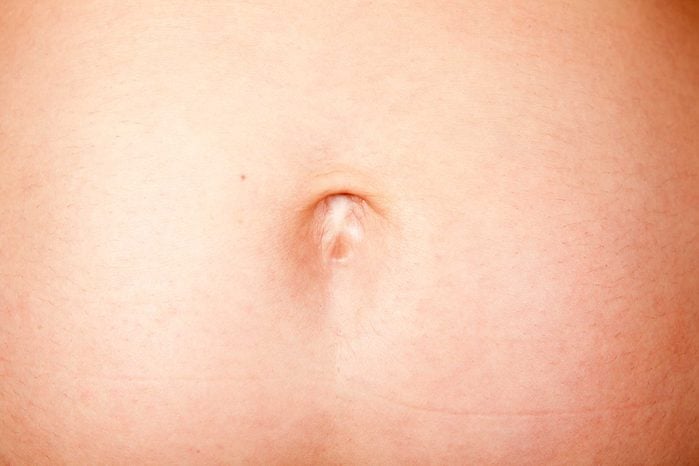 closeup of a belly button