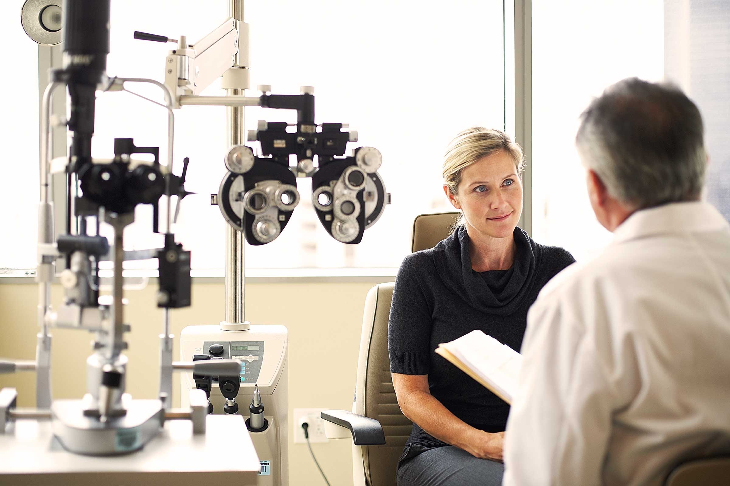 Woman seeing her eye health professional.