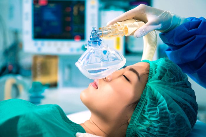 woman undergoing anesthesia