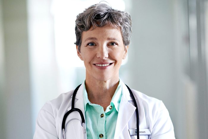 Smiling woman doctor with stethoscope