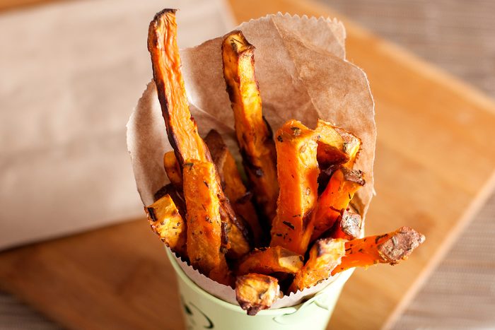 cone of sweet potato fries