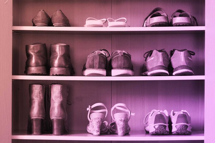 shoes on shelves