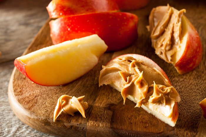 keep holiday pounds off apple peanut butter