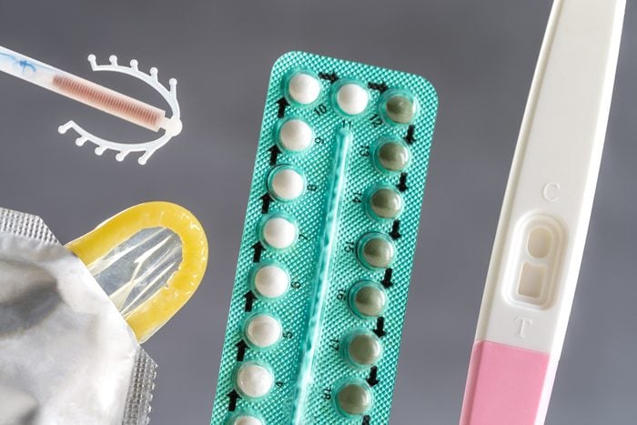 different kinds of birth control and a pregnancy test