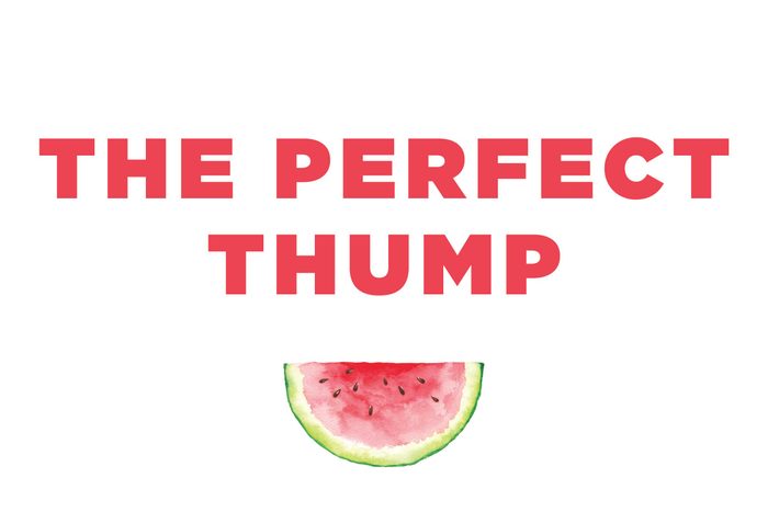 Words "The Perfect Thump" over a watermelon slice