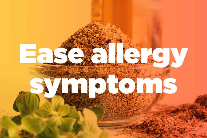 graphic saying "Ease allergy symptoms"