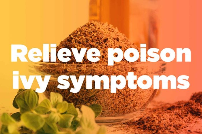 graphic saying "Relieve poison ivy symptoms"