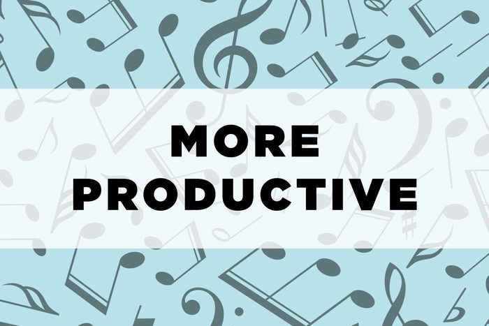 graphic text: More productive