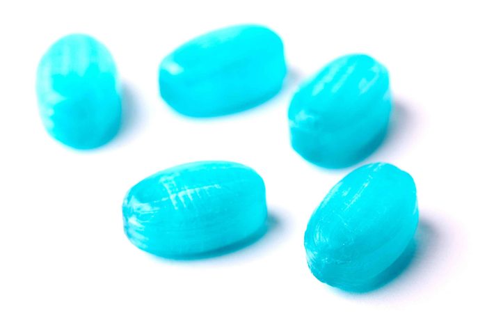 blue hard candy