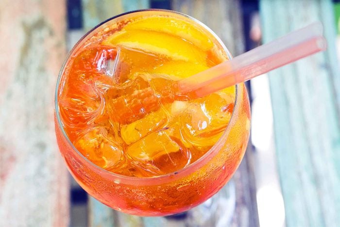 glass of orange drink