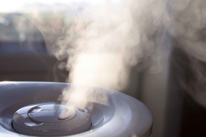 steam rising from humidifier