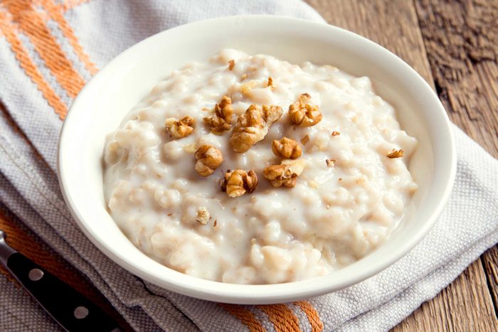 bowl of oatmeal with walnuts