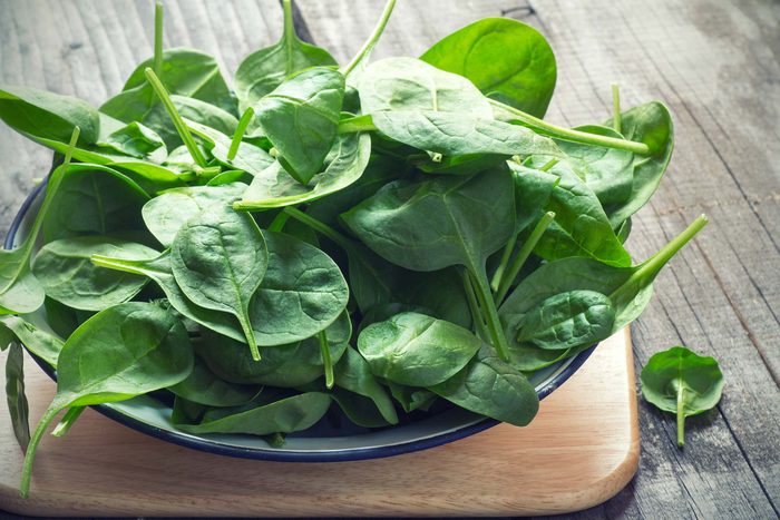bowl of spinach leaves