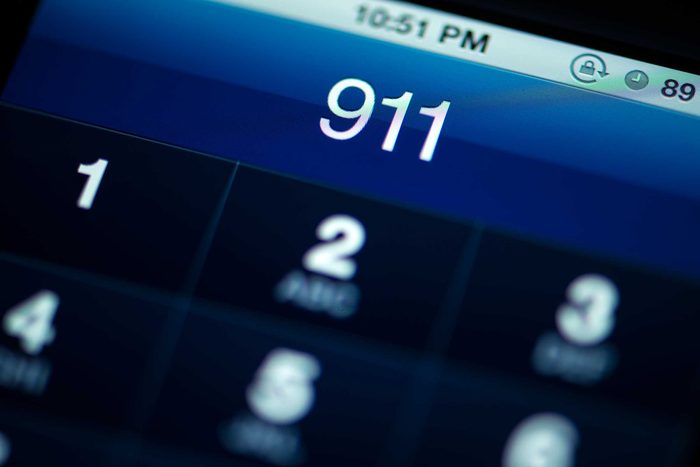 911 on a phone screen
