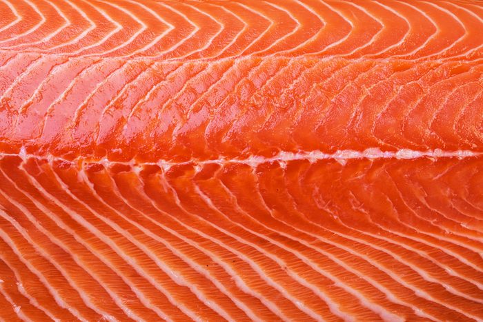 Close up of salmon filet