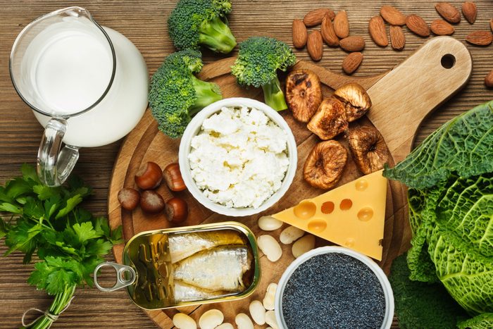 nuts, fish, dairy, greens as sources of calcium