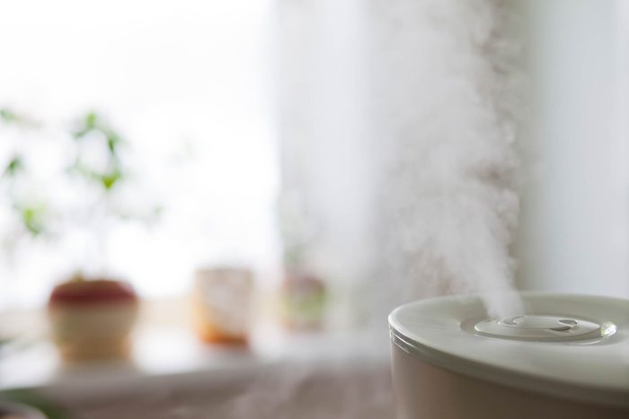 Humidifier blowing air into a room.