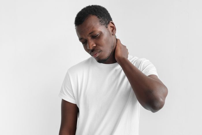 young man with neck pain