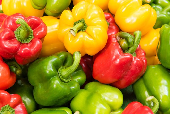 colorful red, yellow and green peppers
