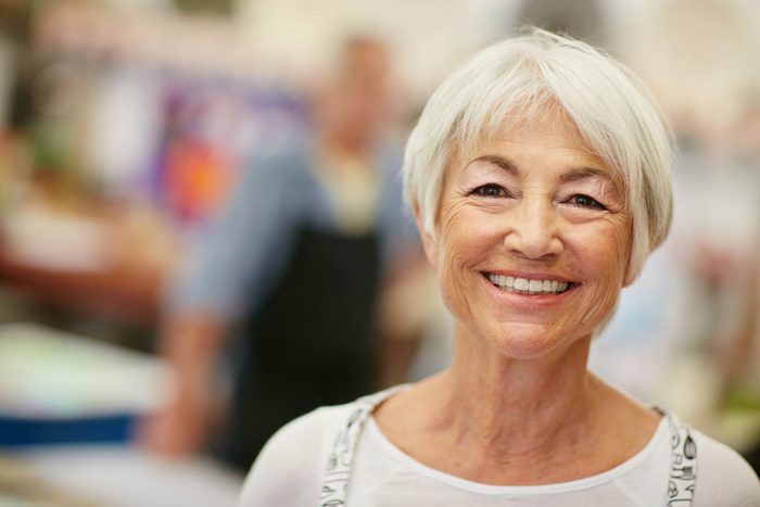 Older woman smiling.