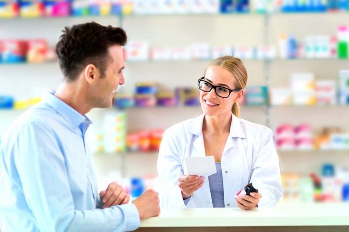 pharmacist talking with patient