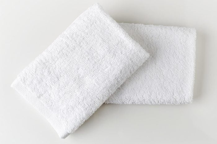 White washcloths.