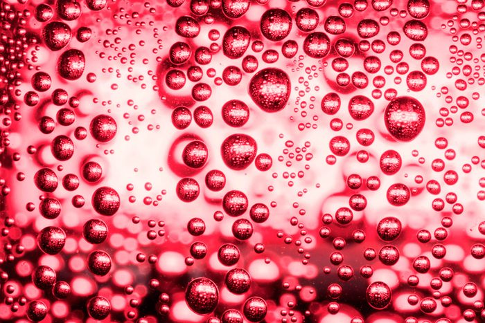 close-up of a bubbly soft drink