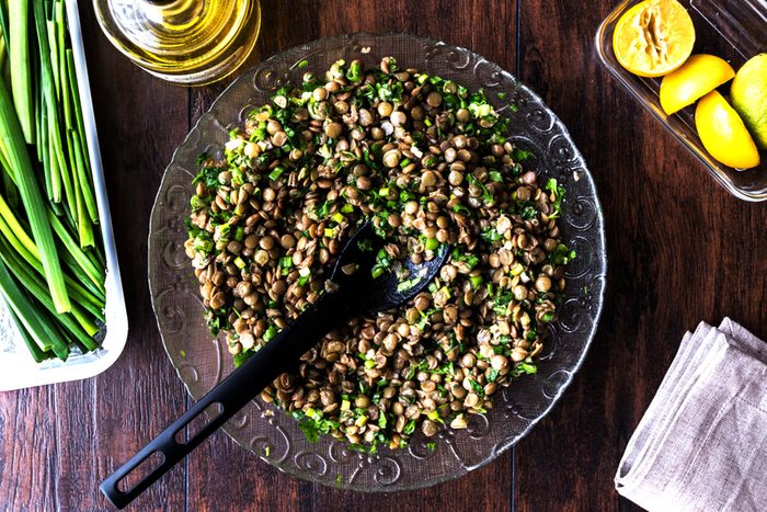 Lentil and green onion dish.