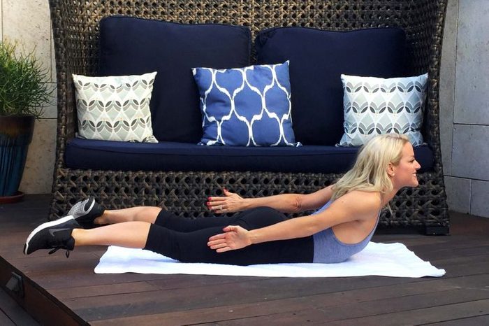 woman holding yoga pose