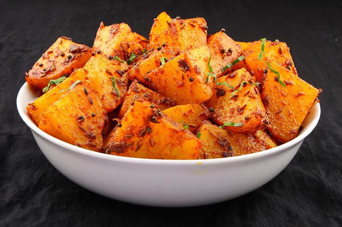 Bowl of spicy potatoes.