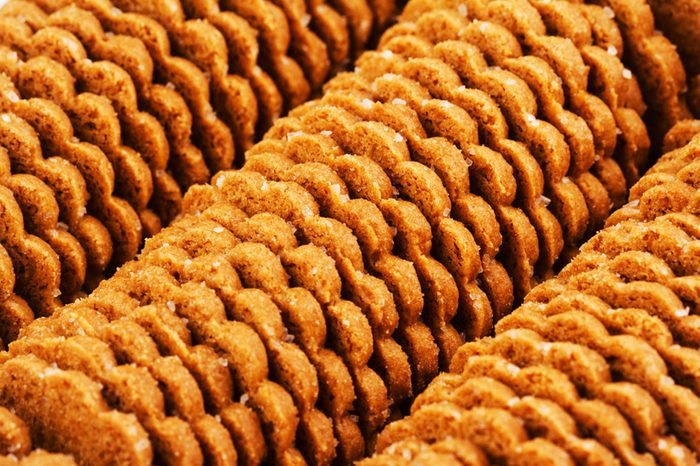 rows of store-bought cookies