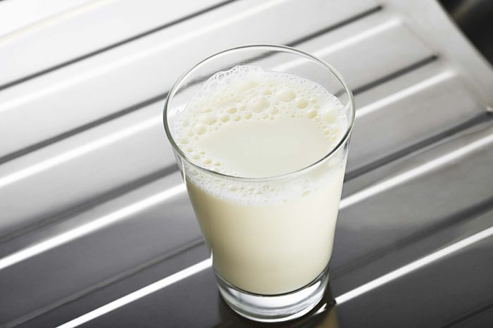 Glass of skim milk