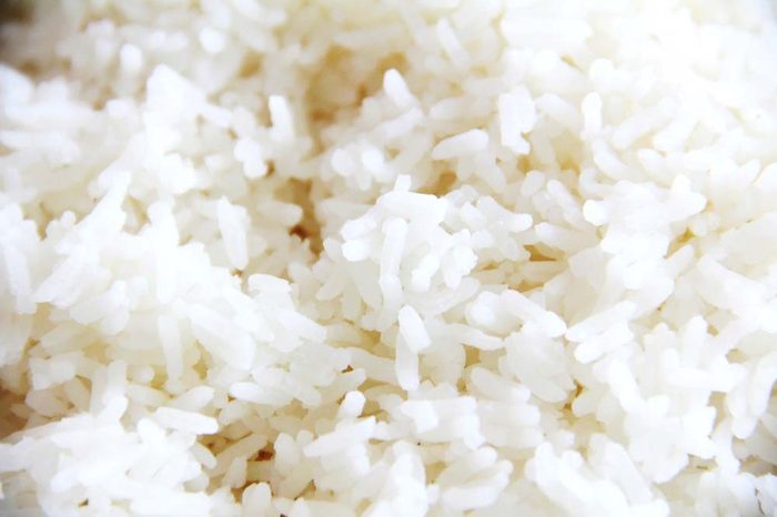 Close up of white rice