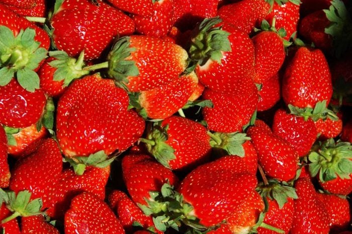Close up of whole strawberries