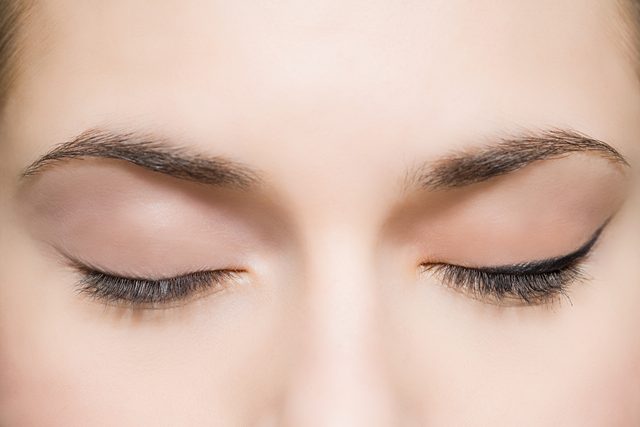 close up of woman's eyes and eyebrows