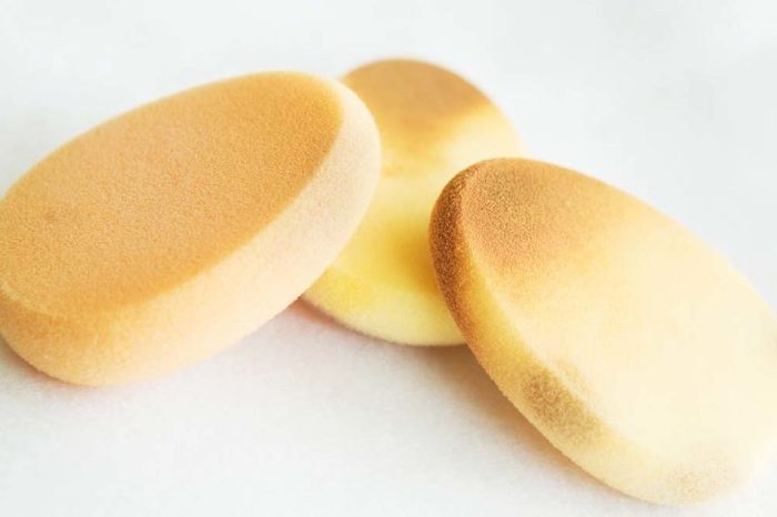 Used and new makeup sponges for foundation and skin makeup.