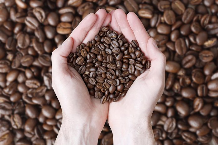 coffeebeans in hands