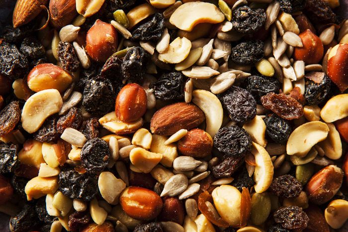 close up of trail mix