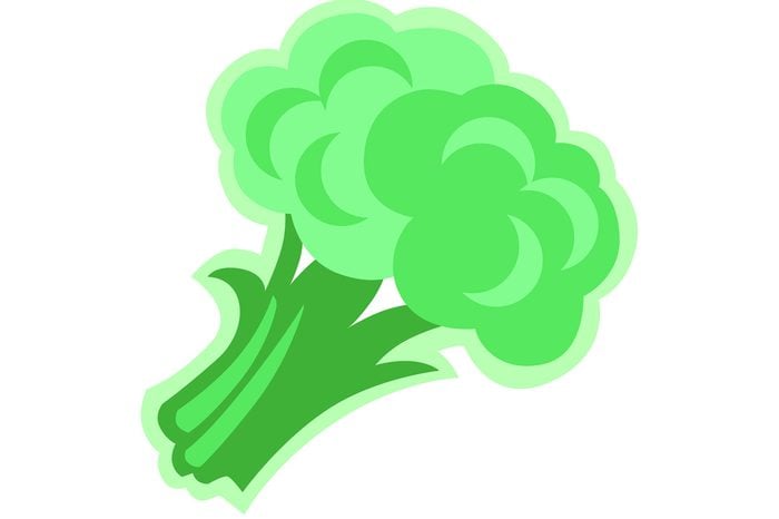Illustration of bright green broccoli.