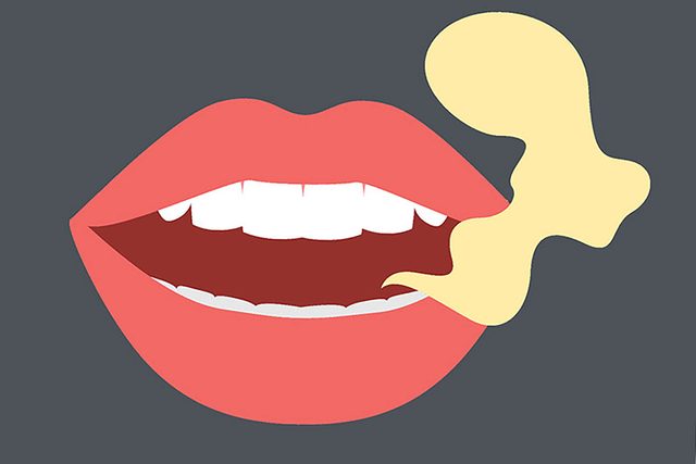 illustration of mouth and bad breath