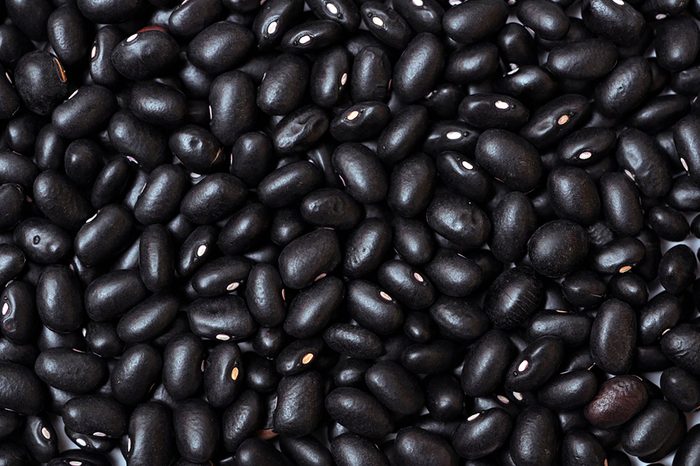 closeup of dried black beans