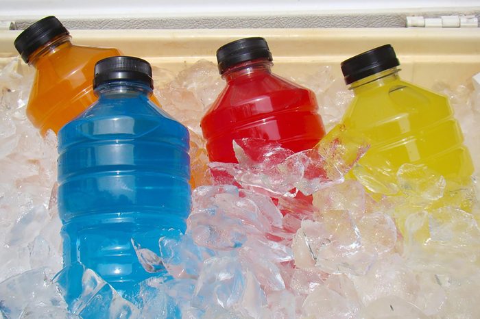 Sports drinks in cooler