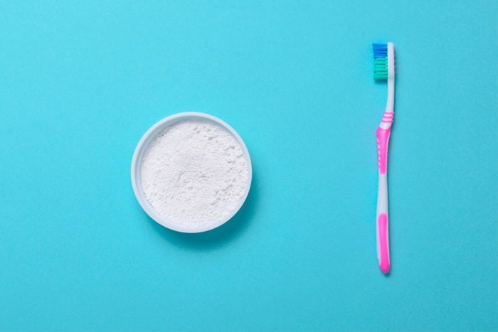 baking soda and tooth brush