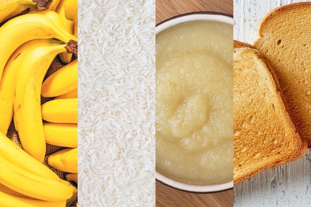 Bananas, rice, apple sauce, and toast, BRAT diet