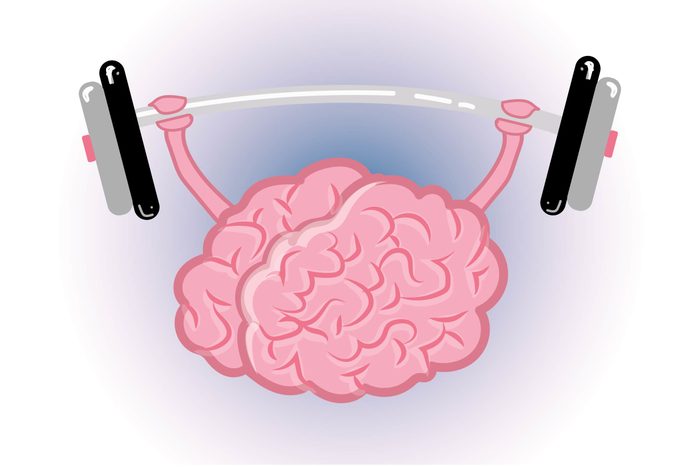 Graphic of human brain "lifting weights"
