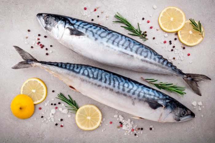 two fish with lemons and rosemary